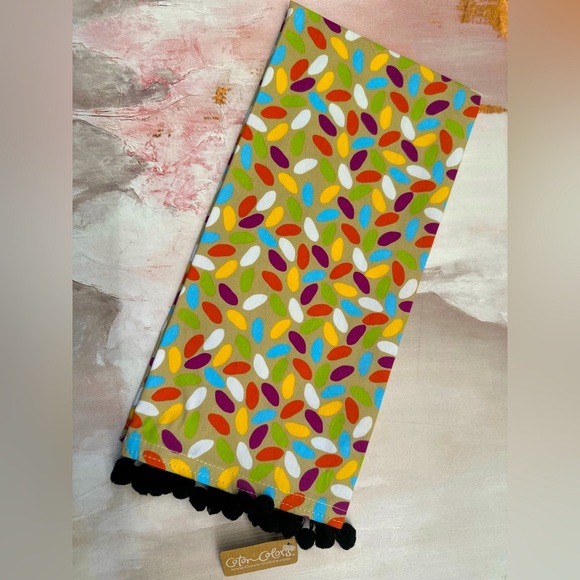 🌸3 for $20🌸 Coton Colors Dish Tea Towel Colorful Kitchen Pompom Sprinkles NEW! - Picture 1 of 5